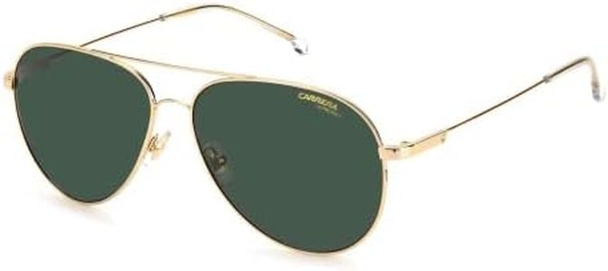 Carrera 2031T/S 0J5G/QT 58MM Gold/Green Aviator Sunglasses for Men for Women + BUNDLE with Designer iWear Eyewear Kit