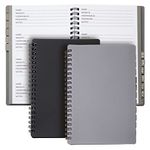 2-Pack Spiral Password Keeper Book with Alphabetical Tabs, Password Notebook for Internet and Computer Login, Username, Passwords for Home, Office, Gray/Black (80 Lined Pages, 6x7 in)