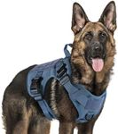 rabbitgoo Tactical Dog Harness for Extra Large Dogs Breed, No Pull Adjustable Military Pet Service Vest with Molle Loop Panels and Easy Control Handle for Training Hunting Walking Hiking, Blue, XL