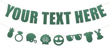 Your Text Here banner - Funny Rude Customize Your Party Banner Signs | Custom Text/Phrase Banner | Make Your Own Banner Sign | StringItBanners (EverGreen Glitter)