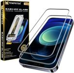 TEMPRTEK+ for iPhone 12/12 Pro Glass Screen Protector 2 Pack (9H+ Military Grade 3X Protection) Shatterproof Tempered Glass - Anti Scratch/Fingerprint [Full Coverage] Case Friendly