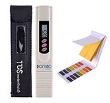 KONVIO NEER Imported Digital LCD TDS Meter for RO Water Filter Tester and Measuring with pH 1-14 Test Indicator Litmus pH Paper, ph Meter, Water and Soil testing with 80 Strips 1-14 Test Indicators