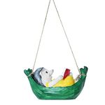 Wonderland Hanging Garden Decor Hedgehog on Hammock (Light Green)