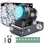 Reenovan Bubble Machine – 10-Hole Automatic Bubble Blower, 20000+ Bubbles Per Minute, Plug-in or Battery Operated, Portable for Kids, Outdoor Parties, Weddings & Birthdays
