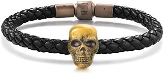 Chow Sang Sang 999 24K Solid Gold Skull Noir Charm Bracelet for Men & Women 87457C