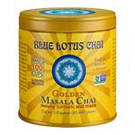 Blue Lotus Chai - Golden Masala Chai - Makes 100 Cups - 3 Ounce Masala Spiced Chai Powder with Organic Spices - Instant Indian Tea No Steeping - No Gluten