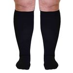 FONCBIEN Plus Size Compression Socks Wide Calf, 20-30 mmHg Graduated Compression Sock for Men Women Breathable Flight Socks for Varicose Veins, Cycling, Running, Travel, Pregnancy (2XL)