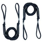 Boat Bungee Dock Line,Boat Accessories Mooring Rope Idea for PWC,Jet ski,Pontoon,Kayak,Canoe,Power Boat 4-5.5ft Black 2 Pack