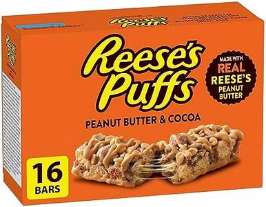 Reese's Puffs - Family Pack Size - Peanut Butter and Cocoa Flavour Cereal Bars, Pack of 16 Bars, Made with Real Reese's Peanut Butter
