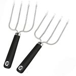 Turkey Lifting Forks - Stainless Steel Poultry Chicken Fork, Thanksgiving Meat Roast Ham Fork, Portable Camping Picnic BBQ tool, Ideal for Kitchen, 2Pack