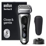 Braun Series 8 Electric Shaver for Men, 4+1 Shaving Elements & Precision Long Hair Trimmer, Charging Stand, Wet & Dry Electric Razor with 60 Minute Runtime, 8517s, Silver, Rated Which Best Buy