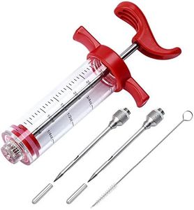 Meat Injector, Plastic Marinade Turkey Injector with 1-oz Capacity 2pcs stainless steel needles by DIMESHY