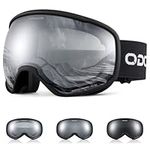 Odoland Photochromic Ski Goggles for Sunny and Cloudy Days, Anti-Fog OTG UV400 Protection Snowboard Goggles for Unisex Adult Men Women Youth, Helmet Compatible for Skiing Snowboard BB