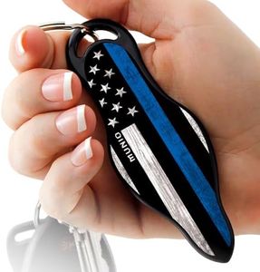 MUNIO Original Self Defense Keychain Kit - Self Protection Personal Safety Essentials, Portable Defense Kubotan, Legal for Airplane Carry - TSA Approved - Made in USA (Thin Blue Line)