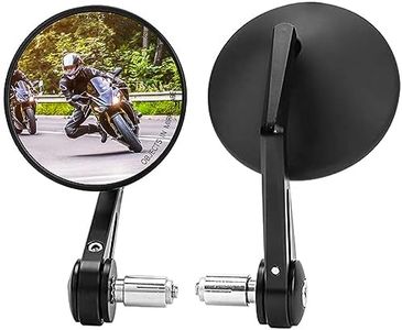 KEMIMOTO Motorcycle Bar End Mirrors, 360 Degrees Ball-Type Adjustment, Aluminum Handlebar Mirrors compatible for Sportster, Softail, Dyna, Road King, V-star, Shadow, Universal Motorcycle Accessories