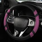 BOKIN Steering Wheel Cover for Men and Women, Universal 14.5-15 inch, Auto Car Microfiber Leather, Breathable Ice Silk Steering Wheel Covers, Cool in Summer and Warm in Winter, Purple