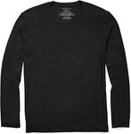 Tommy John Men's Second Skin Long Sleeve Sleep Shirt - Cool Comfortable Pajama Lounge Crew Neck T-Shirt (Black, Medium)