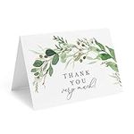 Bliss Collections Eucalyptus Greenery Thank You Cards with Envelopes, Pack of 25, 102 x 152 mm Folded, Tented, Bulk, Perfect for: Wedding, Bridal Shower, Baby Shower, Birthday or Special Event