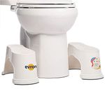 EVRON Toilet Stool 7" Bathroom Squatting Poop Stool for Potty Assistance,Portable Plastic Potty Stool for Adults,Space Saving Storage (White 1 Pack)