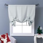 NICETOWN Balloon Shades Window Treatment Valance - Room Darkening Curtains Tie Up Shade for Window/Nursery (Greyish White, Rod Pocket Panel, 46 inches W x 63 inches L)