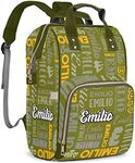 ZAACUSTOM Custom Name Boy Baby Bags, Nylon Personalized Diaper Bag Backpack for Baby Boy Mom, Large Capacity, Waterproof, Multifunctional, Adjustable Shoulder Straps