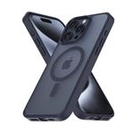 CZARTECH Native Back Cover for iPhone 15 Pro Matte Magsafe Clear Blue case (Tough Polycarbonate Back I 5ft Drop Protection Tested I Transparent)