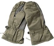 Genuine German Army Issue Surplus Goretex Cold Weather Winter Fur Lined Mitts in Olive Leather Palm/Thumb Grade 1