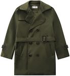 LJYH Big Boys Classic Peacoats Dress Coats Children Fall Toggle Trench Jackets Green 5/6yrs