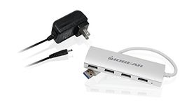 USB 3.0.4-PORT HUB"w. Power Supply, Aluminum"