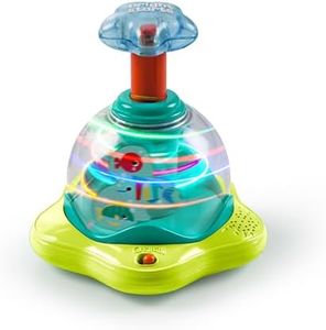 Bright Starts Press & Glow Spinner Cause and Effect Musical Baby Toy, Age 6 Months+