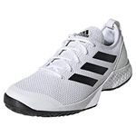 adidas Mens CourtFlash M Cross Country Running Shoe, White/black/white, 11 US