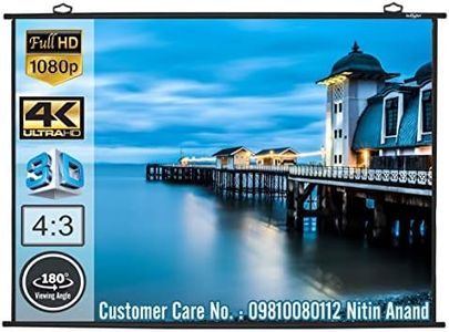 Inlight Universal 8 Ft. x 6 Ft. Supporting Ultra HD-3D-4K Map Type Projector Screen, 120 Inches Diagonal, 4:3 Picture Aspect Ratio(White)