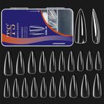 THR3E STROKES 120pcs Soft Gel Nail Tips, Gel X Nail Tips Clear Fake Nails Full Cover Soft Acrylic Nail Tips with Box for Extension Nail Manicure Salon Home DIY (Medium Stiletto)