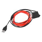 X AUTOHAUX 1 Meter/3ft Car Interior USB EL Wire String Strip Red Cold Light Set