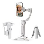 DIGITEK (DSG-007F) 3-Axis Gray Smartphone Gimbal - Wide Angle Handheld Vlogging Stabilizer - 4 Creative Operation Modes for Android & iOS - Seamless Videography (Standard)