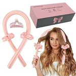 Heatless Curling set,Silk Curls Rod Headband,No Heat Rollers to Sleep in Overnight,Satin Hair Curlers for Long and Medium Hair(Pink)