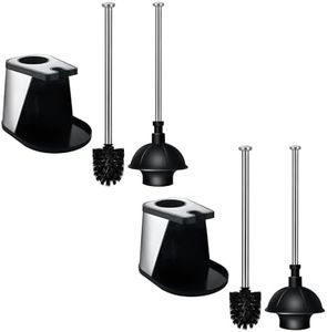 ToiletTree Products Modern Deluxe Freestanding Toilet Brush and Plunger Combo 2 Pack