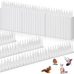 Geetery 48 Pack Bird Spikes Bulk Transparent Plastic Bird Spikes for Indoor Outdoor, Pigeon Spikes Bird Deterrent Spikes Keep Small Birds Pigeons and Squirrels Away for Garden Wall Railing Roof