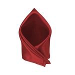 Urbanity Premium Men`s Solid Micro Fiber Silk Satin Pocket Square Wedding Handkerchiefs (Red)