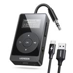 UGREEN Airplane Bluetooth 5.3 Transmitter Receiver for 2 Airpods, AptX Adaptive/HD Audio 3.5m Aux Bluetooth Adapter for Airplane TV Wireless Headphones, Travel Essentials for Flying