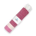 Suam Candy Cotton Towel (Carmine Red & Brick Pink) | Luxury Bath Towel Set for Men and Women | Quick Dry, Soft, and Absorbent | Ideal for Bath, Beach, Gym, and Travel | Standard Size