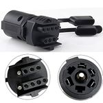 MEISO Trailer Plug Adapter, 7 Pin Round to 4 Pin 5 Pin Trailer Adapter, Trailer Light Adapter Converts from 7 Way to 4 Way 5 Way Flat Plugs, Fits Vehicles with Round Trailer Connectors Plug(Black)