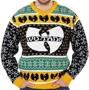 Costume Agent Wu-Tang Clan Logo Ugly Christmas Sweater - X-Large, Black - Ugly Christmas Sweater Unisex - Funny Ugly Christmas Sweater