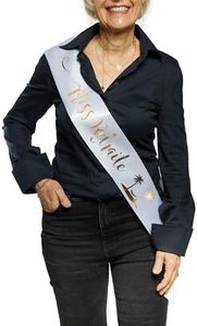 Echarpe pour Fêter pour Fêter Le Départ en Retraite - Echarpe Blanche et Or - Vive la Retraite ou Miss Retraite (Miss Retraite)