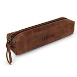 Londo Genuine Leather Zipper Pen, Pencil & Cosmetic Case - Pouch Stationery Bag