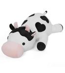 Weighted Cow Stuffed Animals Weighted Plush Toy 24" 4.2lb Cute Cow Hugging Dolls Plushies Pillows for Boys and Girls (White & Black)