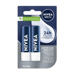 NIVEA MEN Active Lip Balm, (2 X 4.8g) | Made with Jojoba Oil & Shea Butter, 24H Hydration