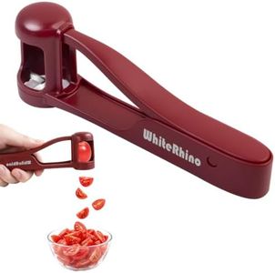 WhiteRhino Grape Cutter Grape Slicer for Toddlers,Grape Cherry Tomato Strawberry Cutter Quarter Slicer tool For Vegetable Fruit Salad Cake Decoration,Stainless Steel kitchen Gadget Fruit cutter（Red）