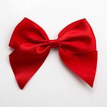 Italian Options Large Satin Ribbon Bows Self Adhesive 6-Piece Pack, 10 cm Bow Width, Red