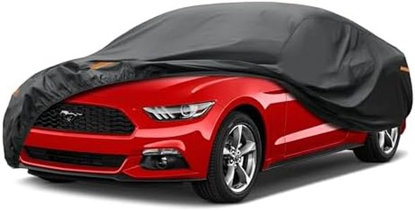 Kayme 7 Layers Car Cover for Ford Mustang (1964-2023) Waterproof All Weather Car Cover for Cars UV Rain Sun Protection Black